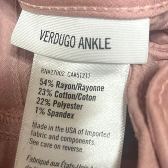 Paige Verdugo Ankle Women's Pink Skinny Leg Low Waist Trousers Pants Size 30 - Picture 5 of 5